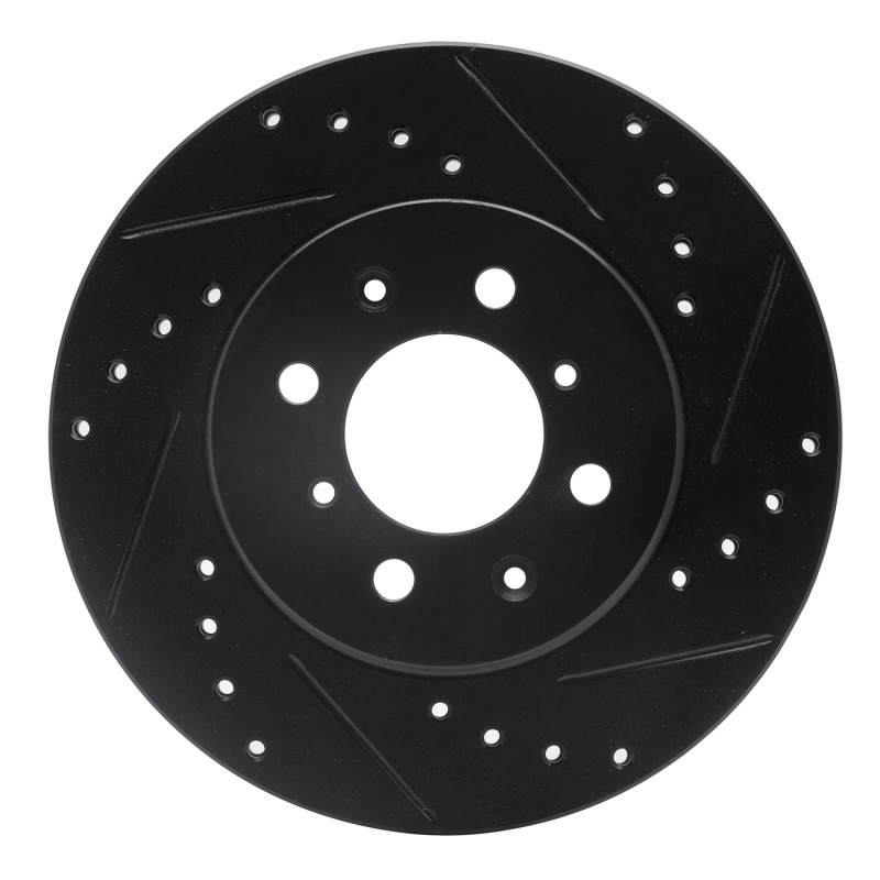 Picture of R1 89-96 Nissan 240SX Front Right Drilled & Slotted Black Brake Rotor