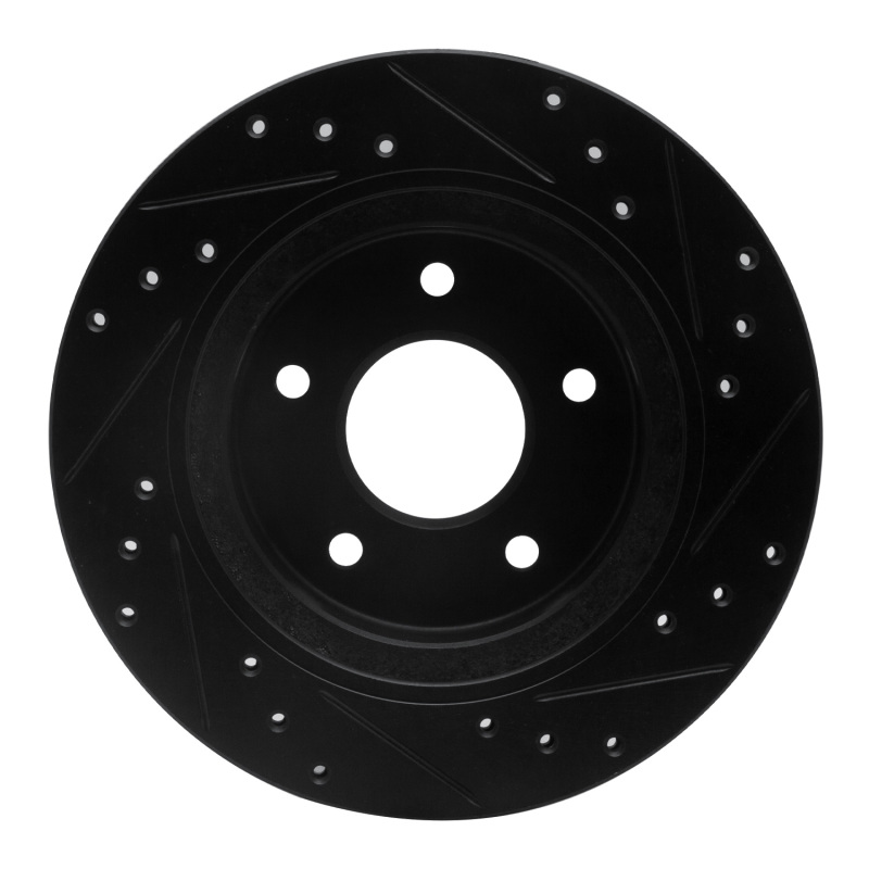 Picture of R1 87-89 Nissan 300ZX Turbo Rear Left Drilled & Slotted Black Brake Rotor