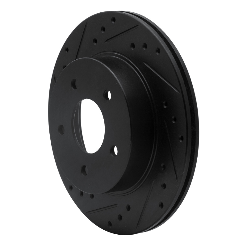 Picture of R1 87-89 Nissan 300ZX Turbo Rear Left Drilled & Slotted Black Brake Rotor