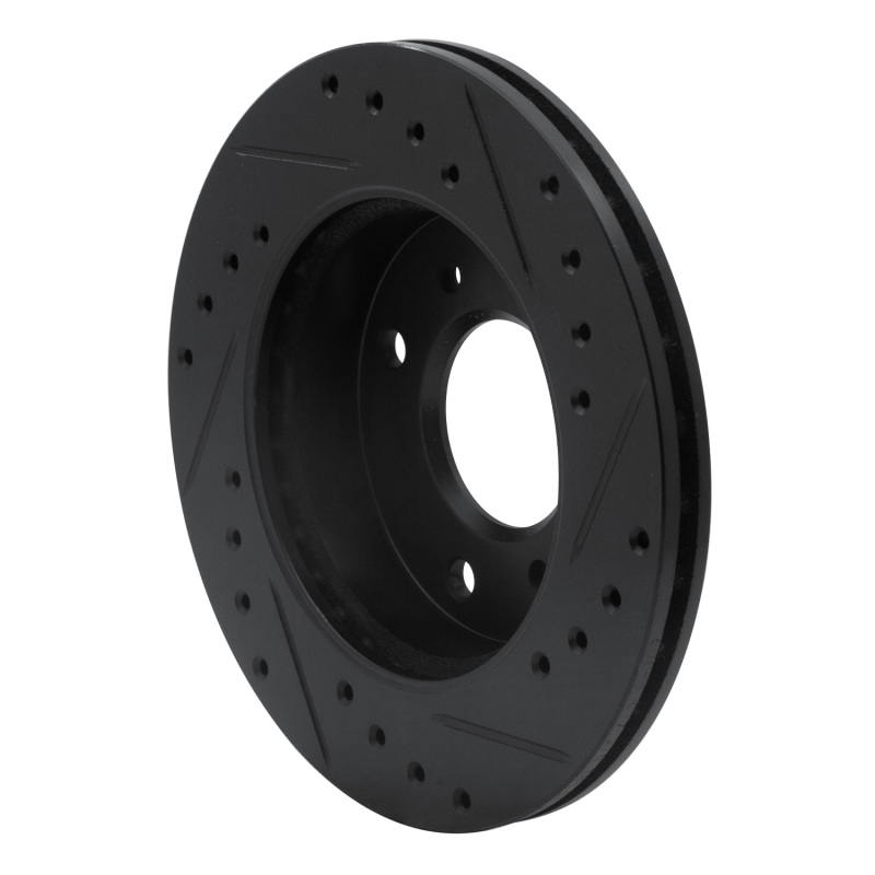Picture of R1 89-96 Nissan 240SX Front Left Drilled & Slotted Black Brake Rotor