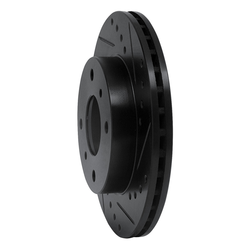 Picture of R1 89-13 Infiniti G20 Front Right Drilled & Slotted Black Brake Rotor