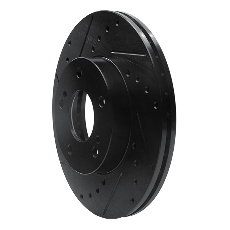 Picture of R1 89-99 Infiniti I30 Front Left Drilled & Slotted Black Brake Rotor