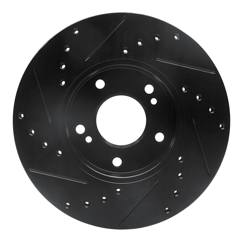 Picture of R1 89-99 Infiniti I30 Front Right Drilled & Slotted Black Brake Rotor