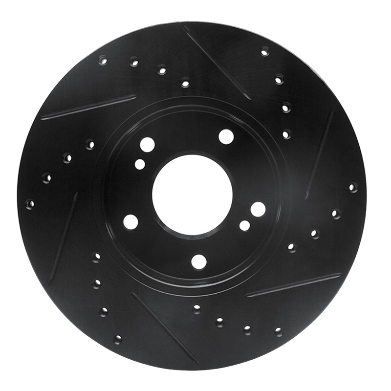 Picture of R1 89-99 Infiniti I30 Front Left Drilled & Slotted Black Brake Rotor