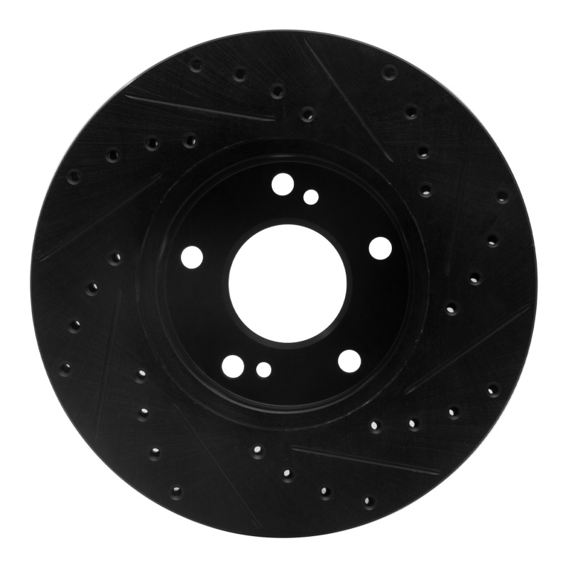 Picture of R1 89-96 Nissan 300ZX Front Left Drilled & Slotted Black Brake Rotor