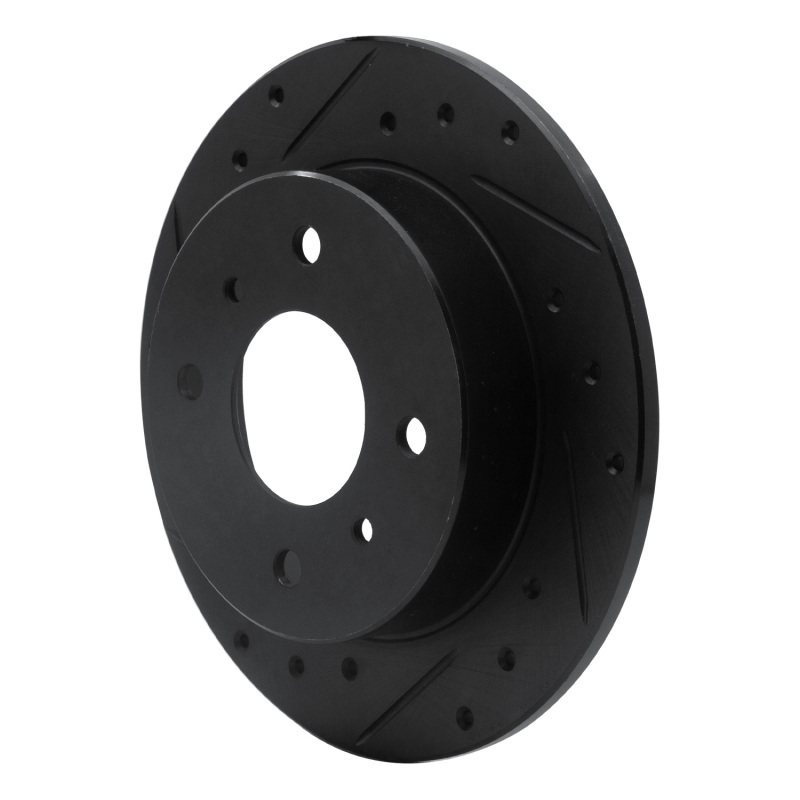 Picture of R1 90-06 Infiniti G20 Rear Left Drilled & Slotted Black Brake Rotor