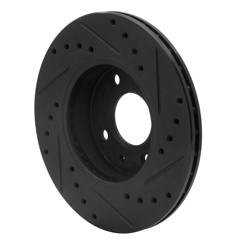 Picture of R1 88-06 Nissan NX Front Left Drilled & Slotted Black Brake Rotor