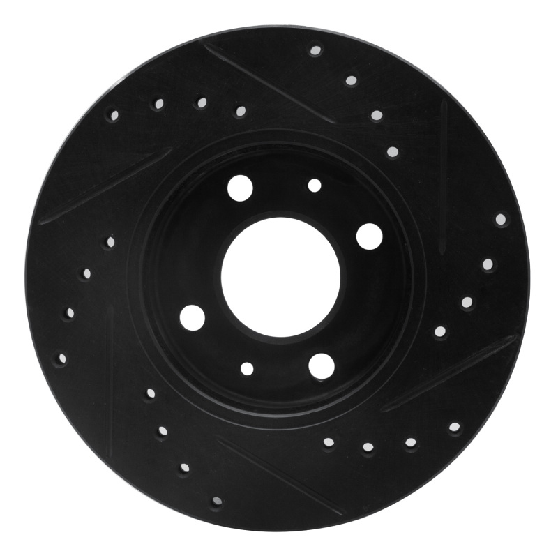 Picture of R1 88-06 Nissan NX Front Left Drilled & Slotted Black Brake Rotor