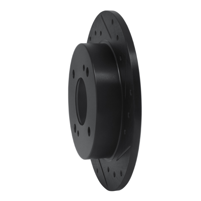 Picture of R1 90-06 Infiniti G20 Rear Right Drilled & Slotted Black Brake Rotor