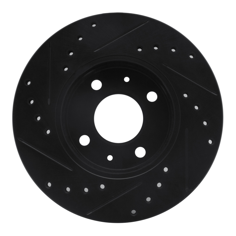 Picture of R1 88-06 Nissan NX Front Right Drilled & Slotted Black Brake Rotor