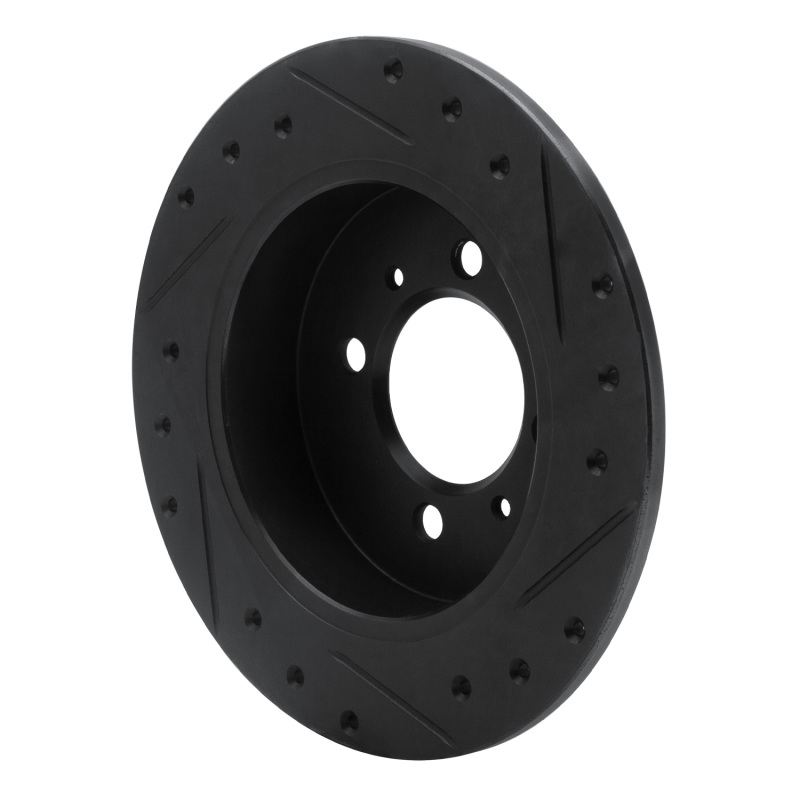 Picture of R1 91-94 Nissan Sentra Rear Left Drilled & Slotted Black Brake Rotor