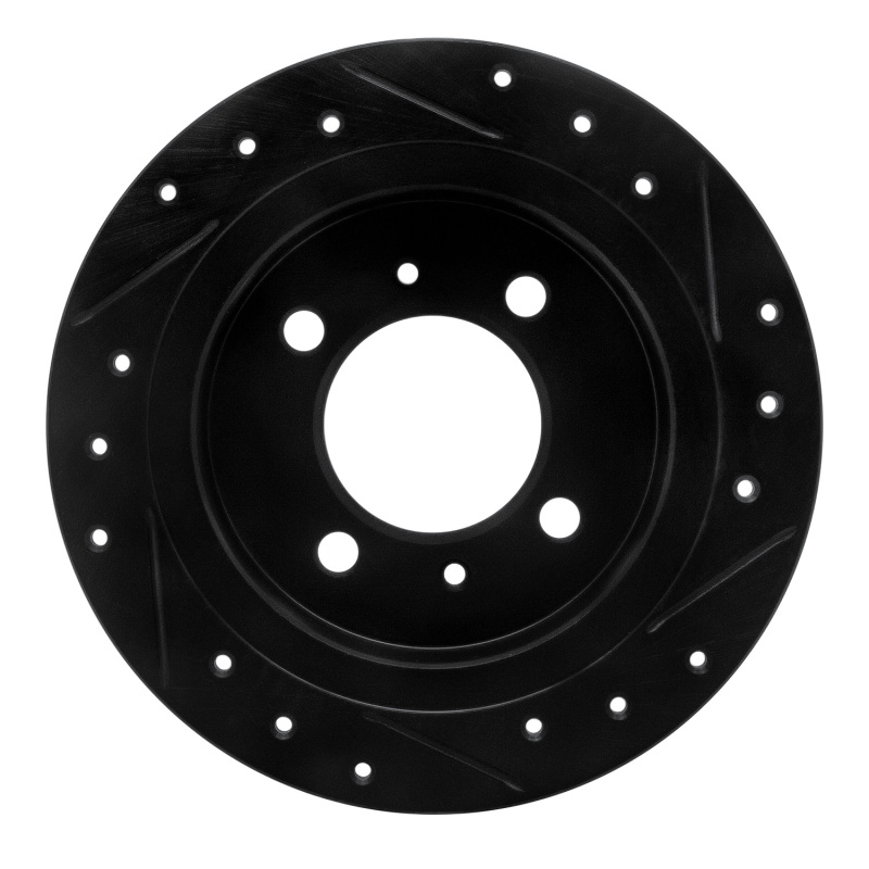 Picture of R1 91-06 Nissan NX Rear Left Drilled & Slotted Black Brake Rotor
