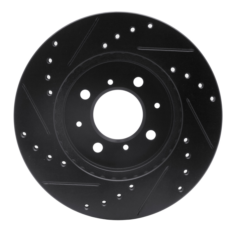 Picture of R1 91-94 Nissan Sentra Front Right Drilled & Slotted Black Brake Rotor
