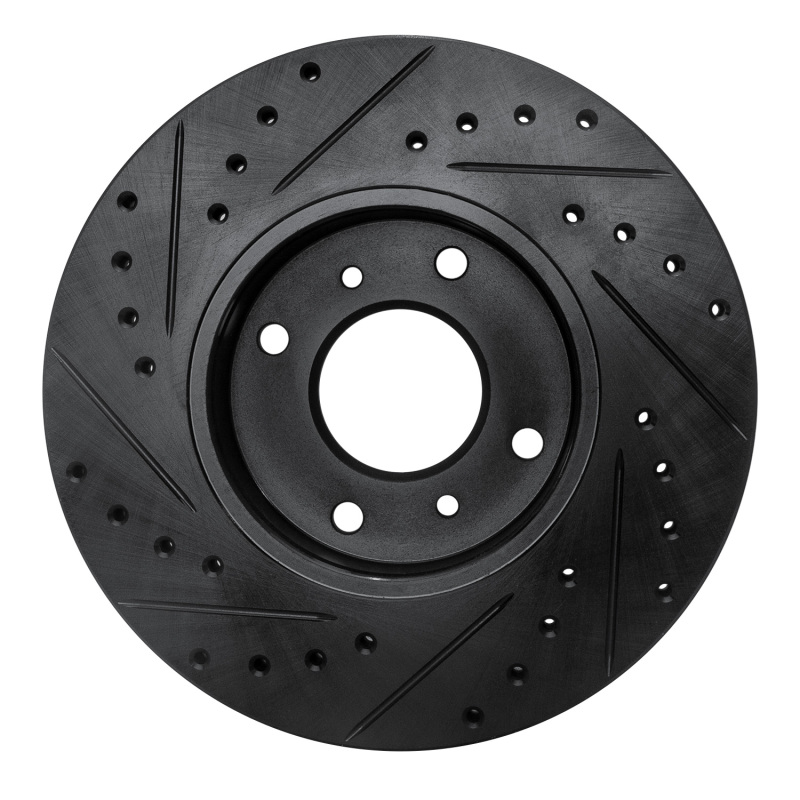 Picture of R1 93-06 Infiniti G20 Front Right Drilled & Slotted Black Brake Rotor