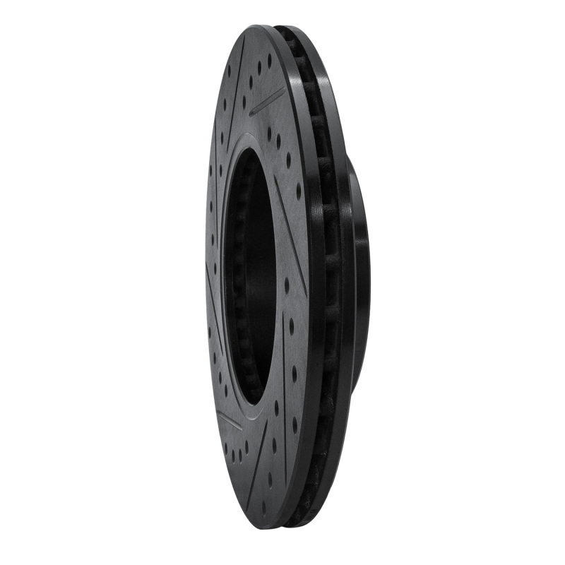 Picture of R1 93-06 Infiniti G20 Front Right Drilled & Slotted Black Brake Rotor