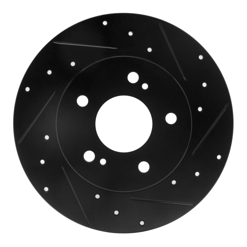 Picture of R1 94-04 Infiniti I30 Rear Right Drilled & Slotted Black Brake Rotor