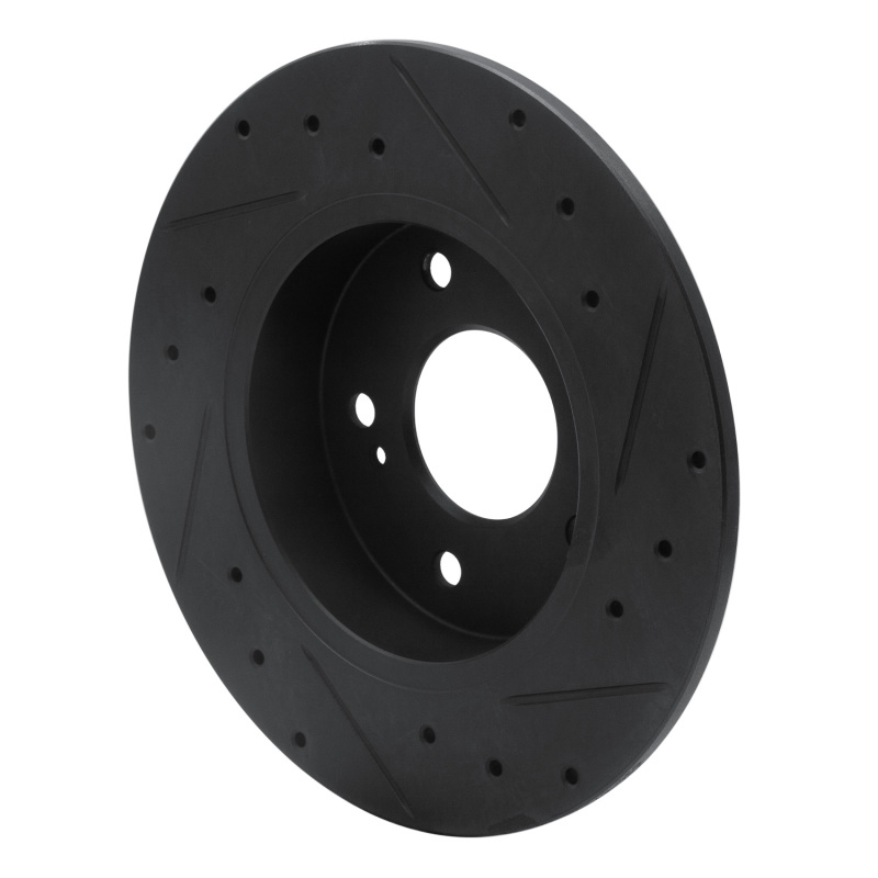 Picture of R1 94-04 Infiniti I30 Rear Left Drilled & Slotted Black Brake Rotor