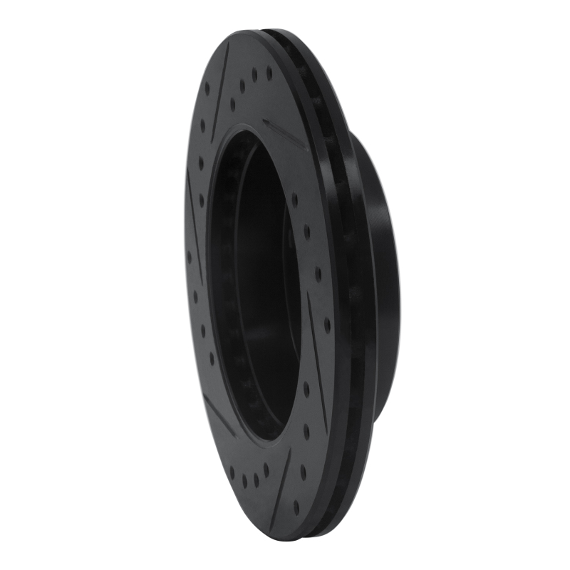 Picture of R1 94-96 Nissan 240SX Front Right Drilled & Slotted Black Brake Rotor