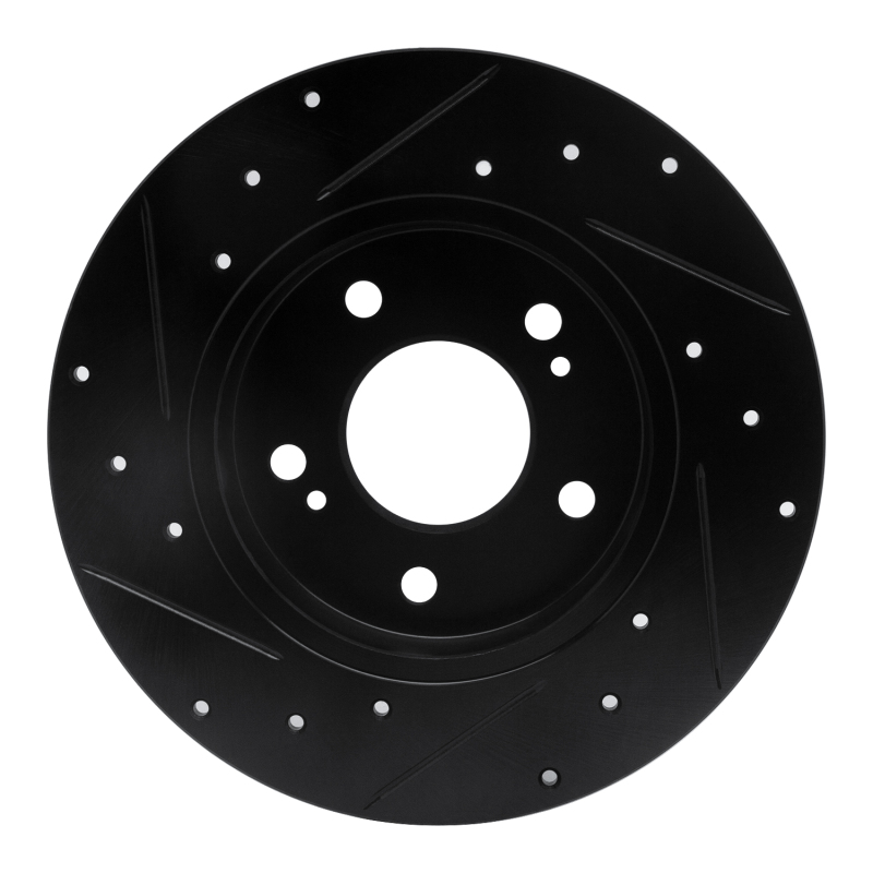 Picture of R1 94-04 Infiniti I30 Rear Right Drilled & Slotted Black Brake Rotor