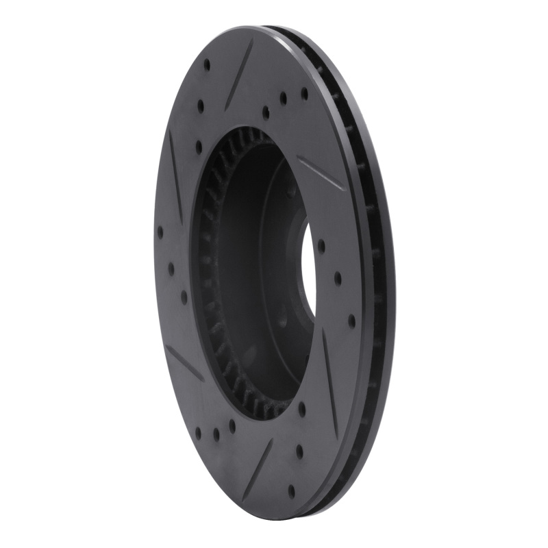 Picture of R1 95-00 Nissan Sentra Front Right Drilled & Slotted Black Brake Rotor