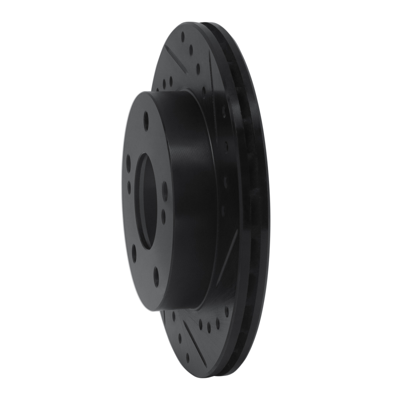 Picture of R1 94-96 Nissan 240SX Front Right Drilled & Slotted Black Brake Rotor