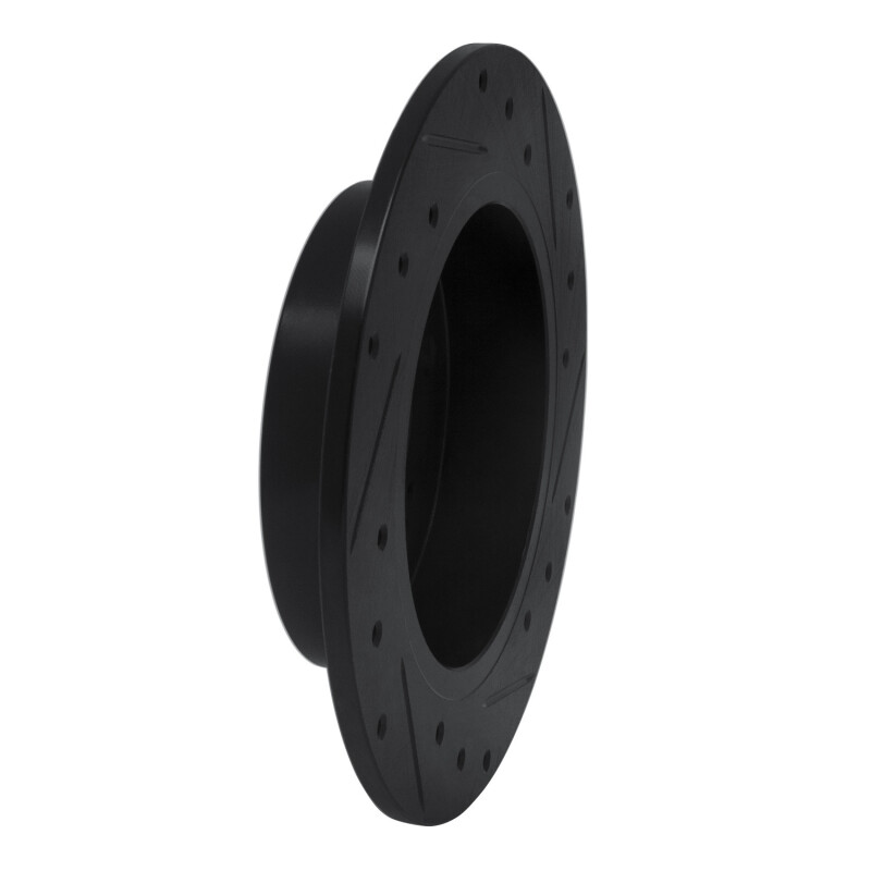 Picture of R1 94-98 Nissan 240SX Rear Left Drilled & Slotted Black Brake Rotor