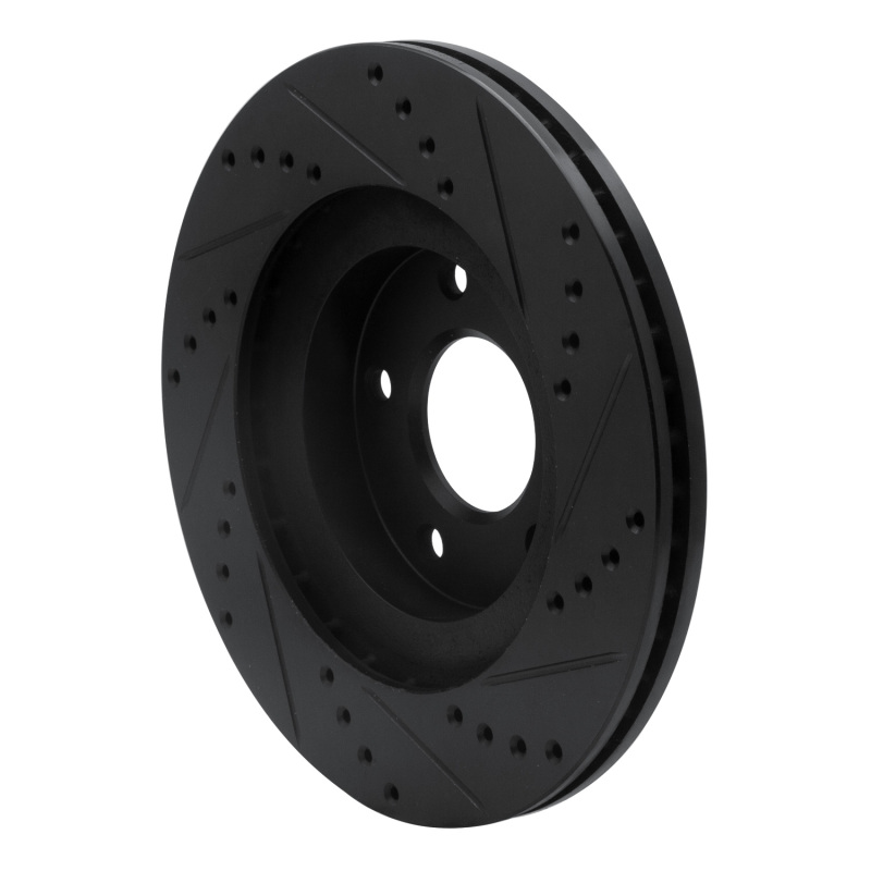 Picture of R1 02-06 Infiniti I35 Front Left Drilled & Slotted Black Brake Rotor