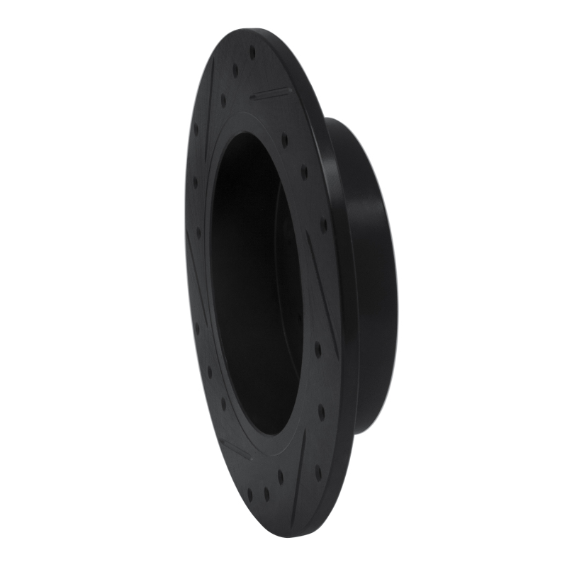 Picture of R1 94-98 Nissan 240SX Rear Right Drilled & Slotted Black Brake Rotor