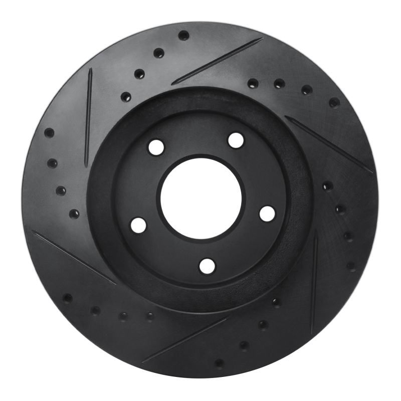 Picture of R1 99-01 Infiniti I30 Front Right Drilled & Slotted Black Brake Rotor
