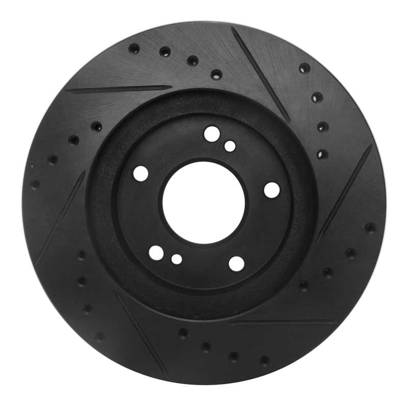 Picture of R1 99-01 Infiniti I30 Front Left Drilled & Slotted Black Brake Rotor
