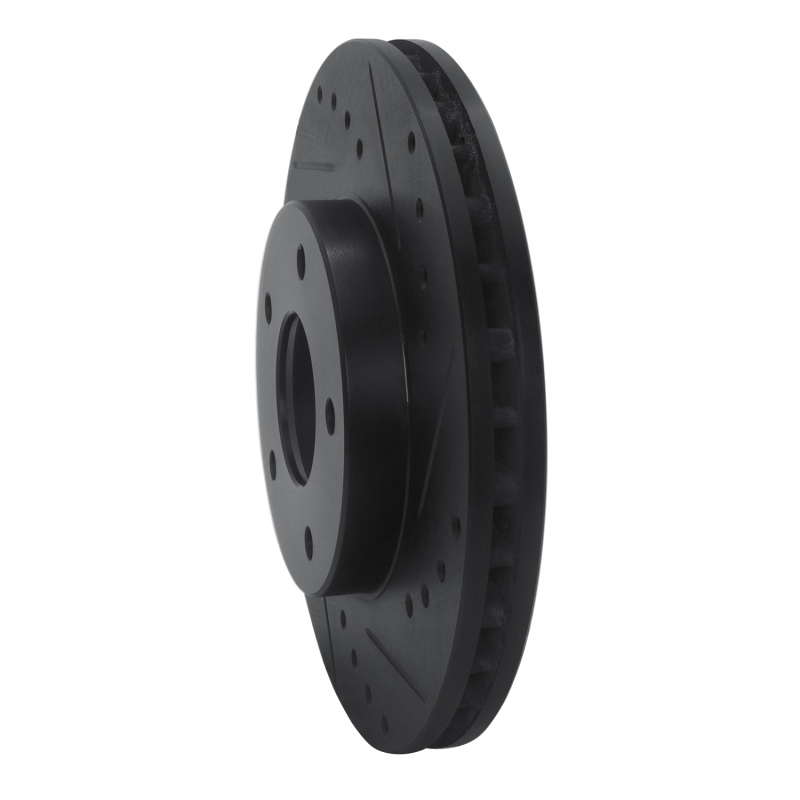 Picture of R1 99-01 Infiniti I30 Front Right Drilled & Slotted Black Brake Rotor