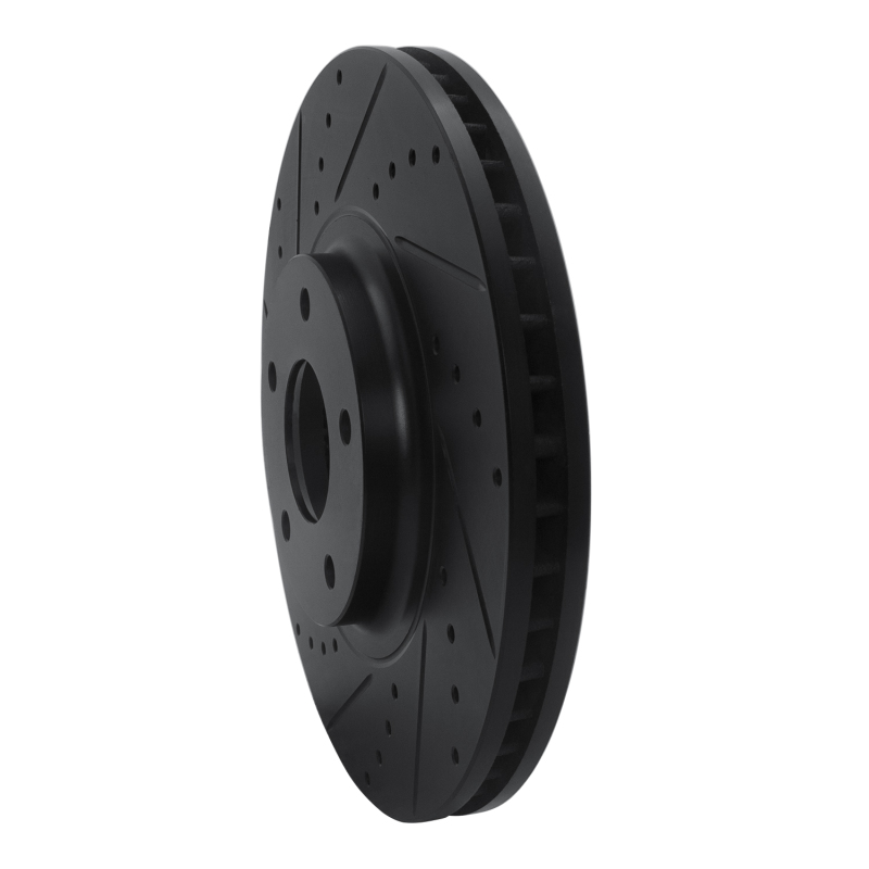 Picture of R1 03-05 Nissan Maxima Front Left Drilled & Slotted Black Brake Rotor
