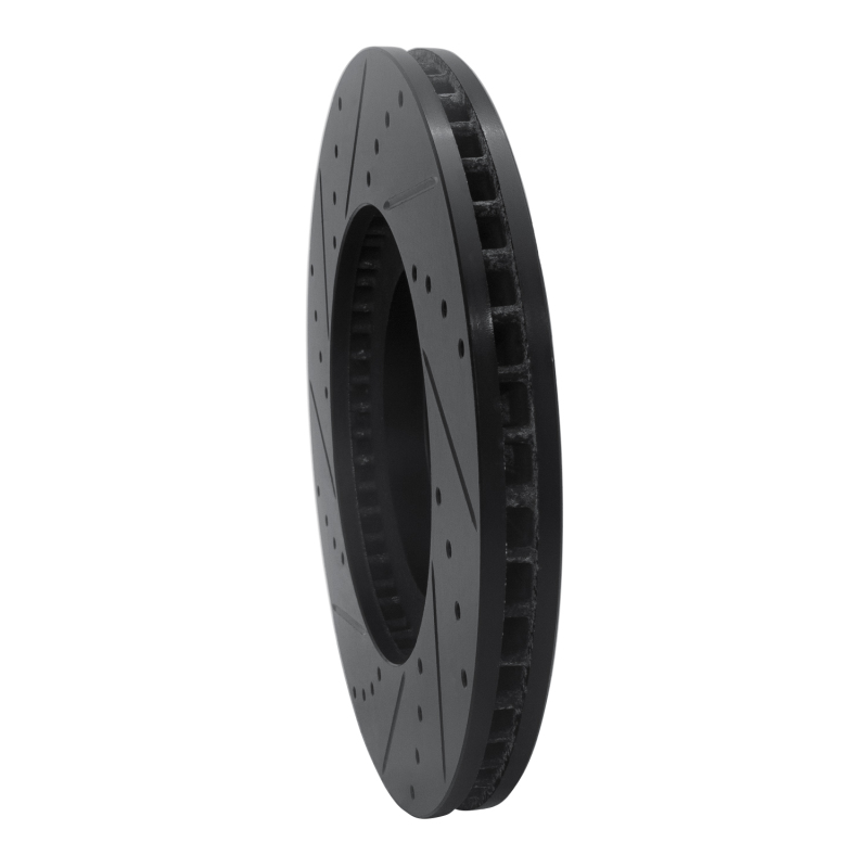 Picture of R1 03-05 Nissan Maxima Front Right Drilled & Slotted Black Brake Rotor