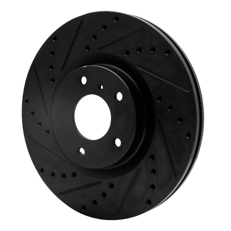Picture of R1 03-23 Infiniti EX35 Front Left Drilled & Slotted Black Brake Rotor