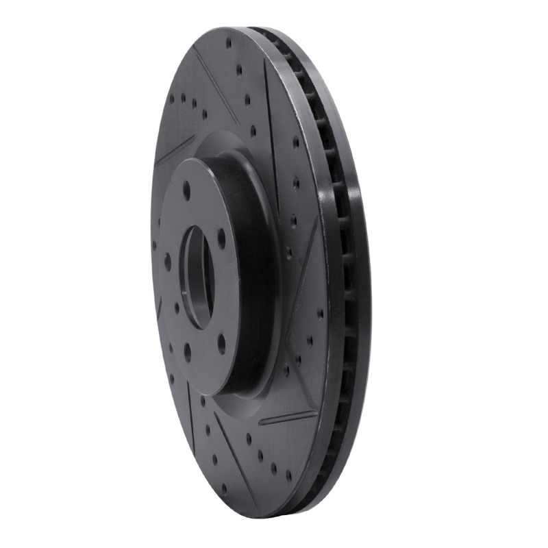 Picture of R1 03-23 Infiniti FX35 Front Right Drilled & Slotted Black Brake Rotor