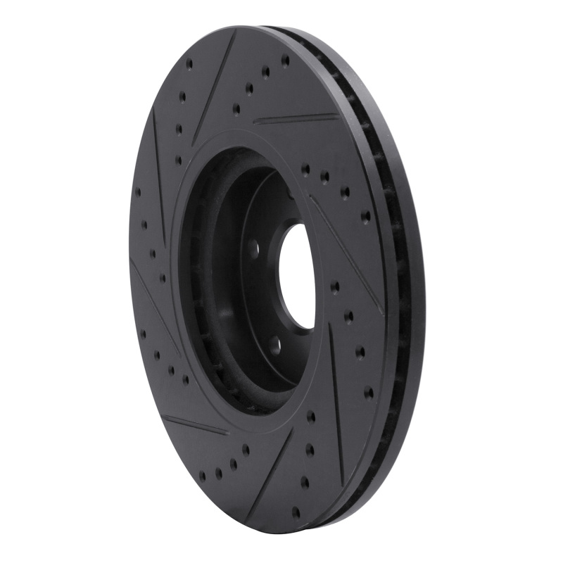 Picture of R1 03-23 Infiniti FX35 Front Right Drilled & Slotted Black Brake Rotor