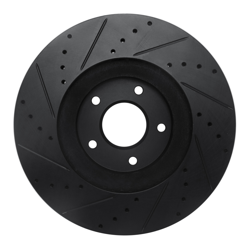 Picture of R1 03-05 Nissan Maxima Front Right Drilled & Slotted Black Brake Rotor