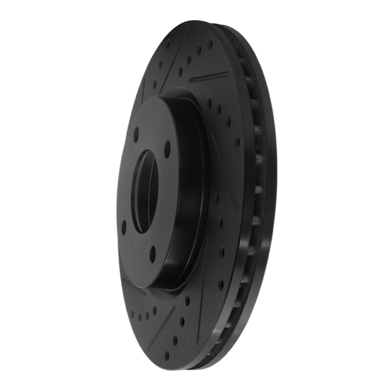 Picture of R1 07-14 Nissan Sentra Front Left Drilled & Slotted Black Brake Rotor