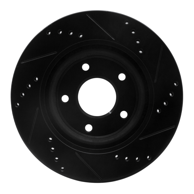 Picture of R1 07-13 Nissan Altima Front Left Drilled & Slotted Black Brake Rotor