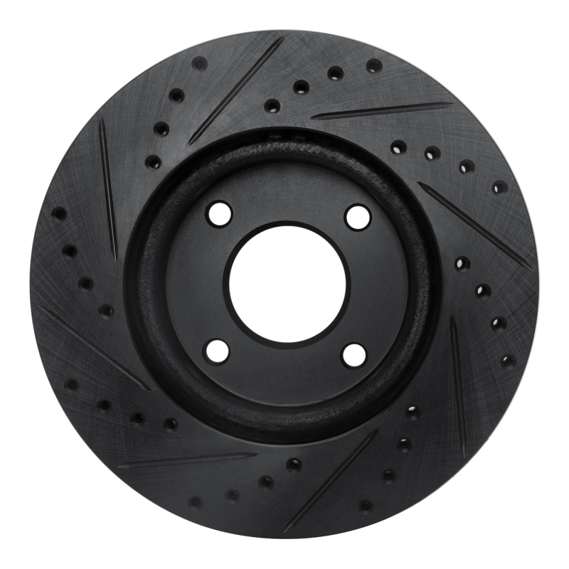 Picture of R1 07-14 Nissan Cube Front Right Drilled & Slotted Black Brake Rotor
