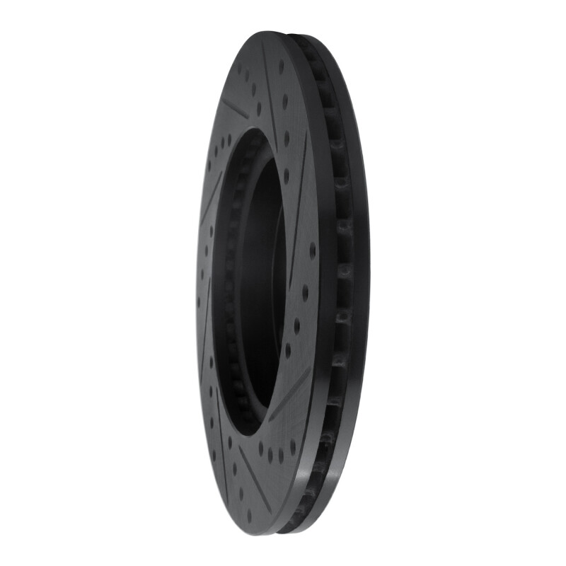 Picture of R1 07-14 Nissan Sentra Front Left Drilled & Slotted Black Brake Rotor