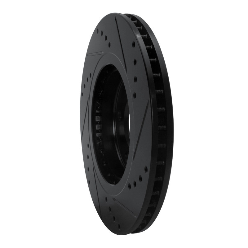 Picture of R1 07-15 Nissan Sentra Front Left Drilled & Slotted Black Brake Rotor