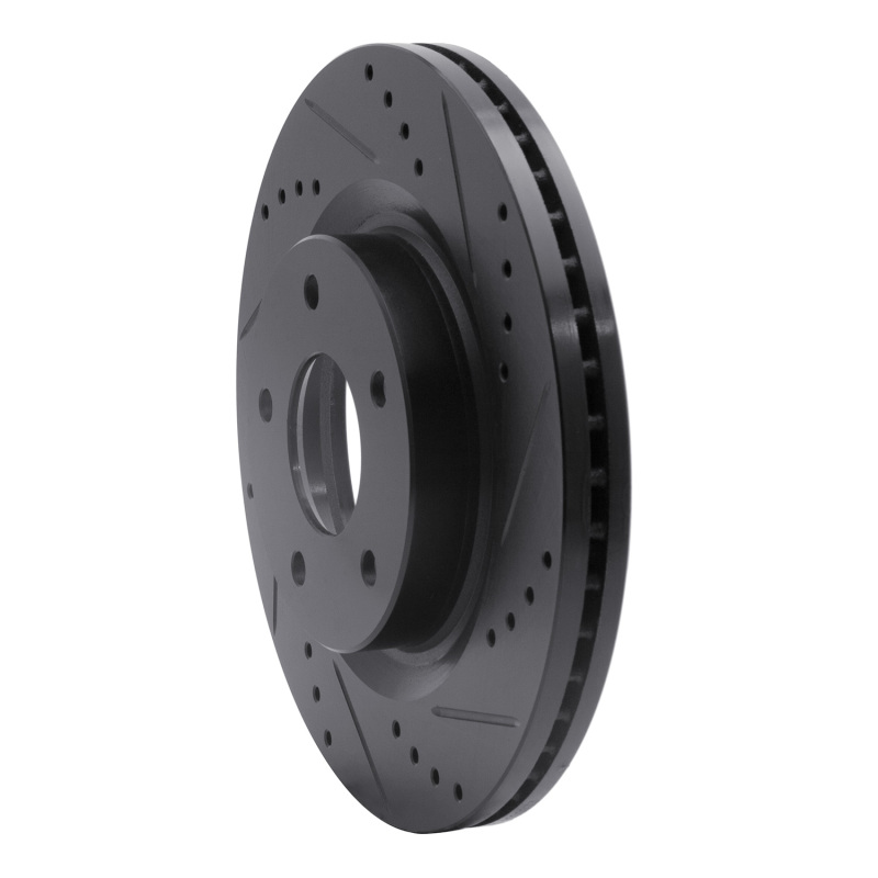 Picture of R1 07-13 Nissan Altima Front Right Drilled & Slotted Black Brake Rotor