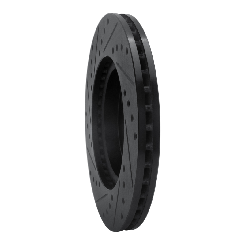 Picture of R1 07-14 Nissan Cube Front Right Drilled & Slotted Black Brake Rotor