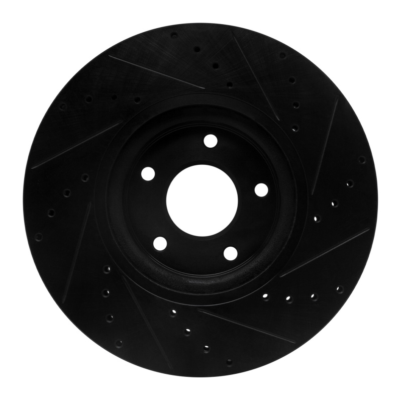 Picture of R1 07-17 Nissan Juke Front Left Drilled & Slotted Black Brake Rotor