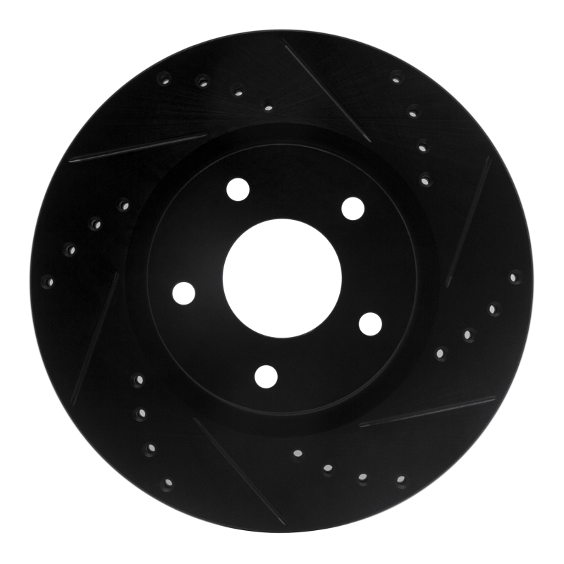 Picture of R1 13-25 Nissan Altima Front Right Drilled & Slotted Black Brake Rotor