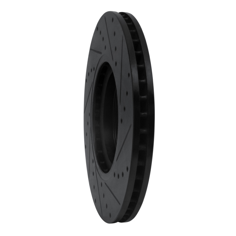 Picture of R1 07-17 Nissan Juke Front Left Drilled & Slotted Black Brake Rotor