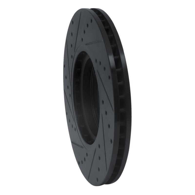 Picture of R1 07-17 Nissan Sentra Front Right Drilled & Slotted Black Brake Rotor