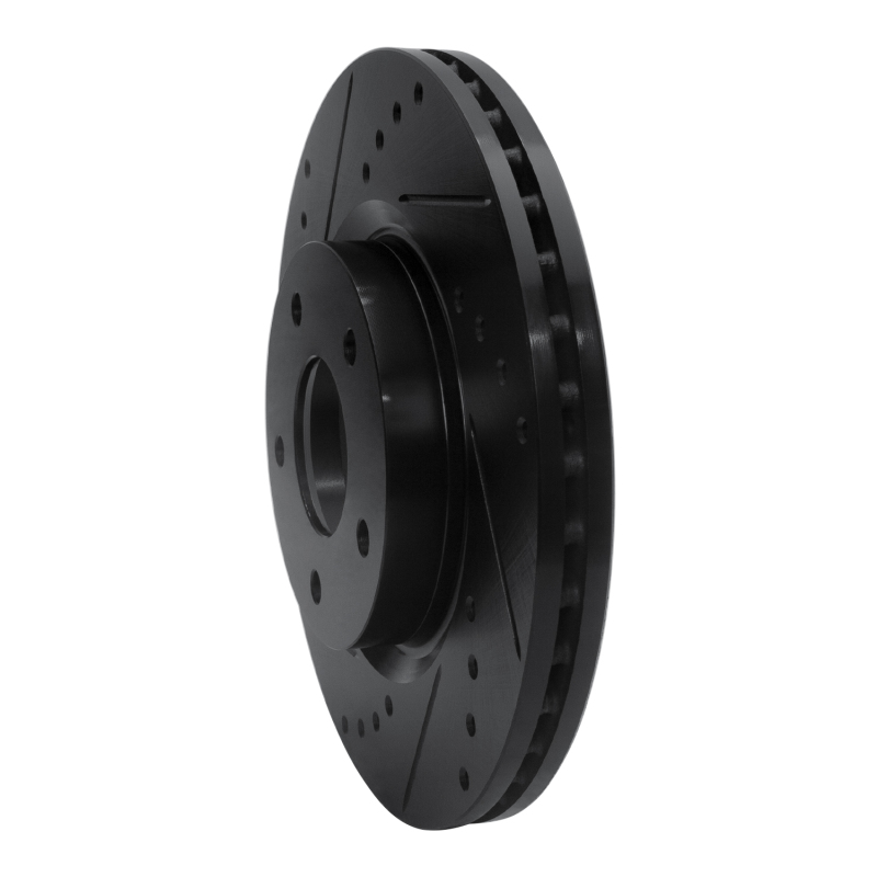 Picture of R1 13-25 Nissan Altima Front Left Drilled & Slotted Black Brake Rotor
