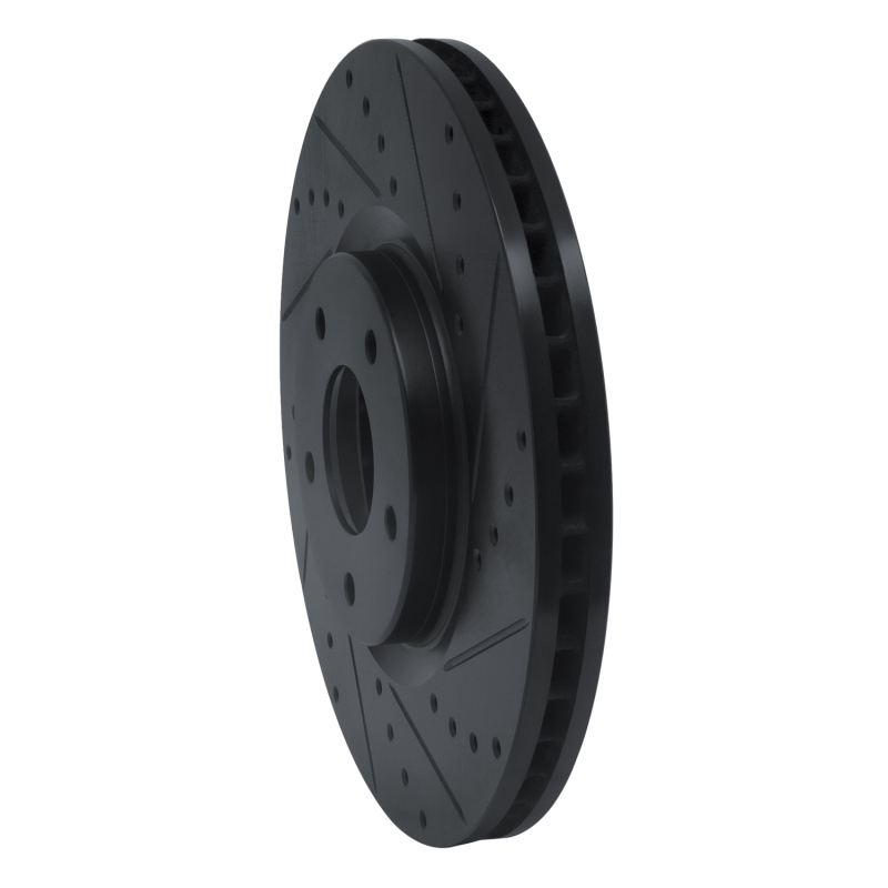 Picture of R1 07-17 Nissan Sentra Front Right Drilled & Slotted Black Brake Rotor